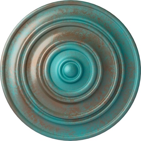 Ekena Millwork Classic Ceiling Medallion (Fits Canopies up to 4 1/8"), 13 1/4"OD x 1/2"P, Copper Green Patina CM13CLCGS